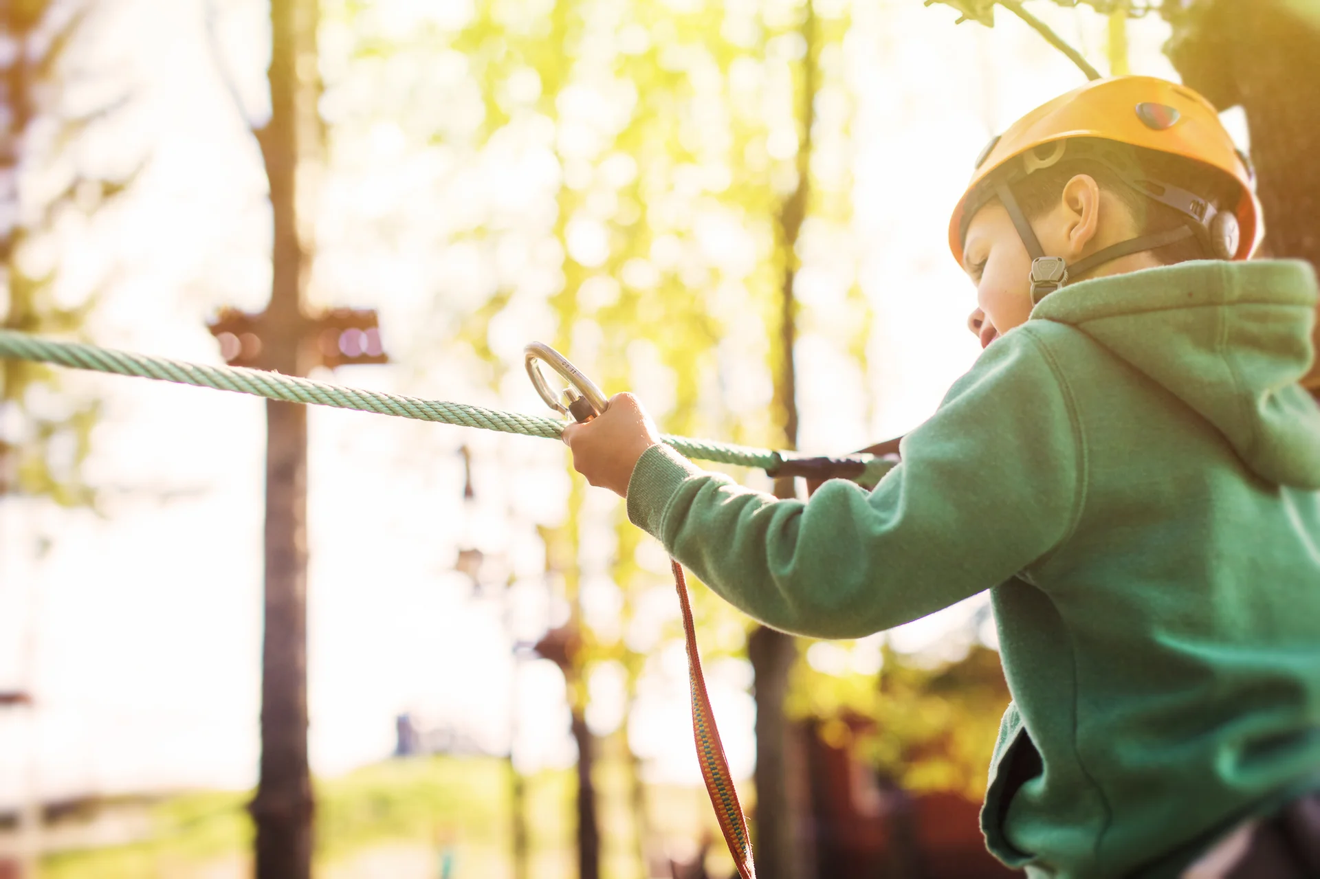 Kids on a rope course